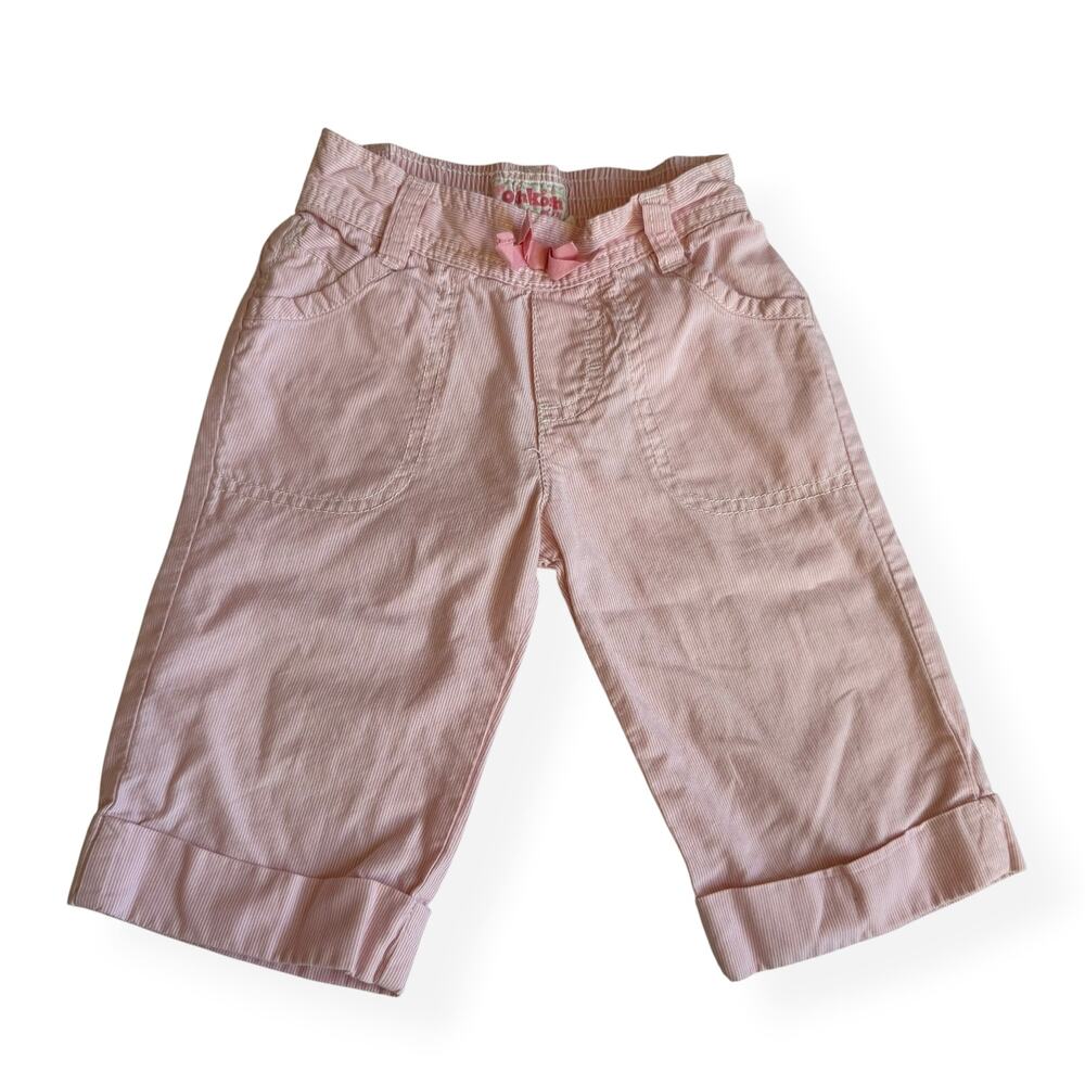 Y2K OshKosh Pink Pinstripe Cuffed Pants Embroidered Butterfly Pants 2T